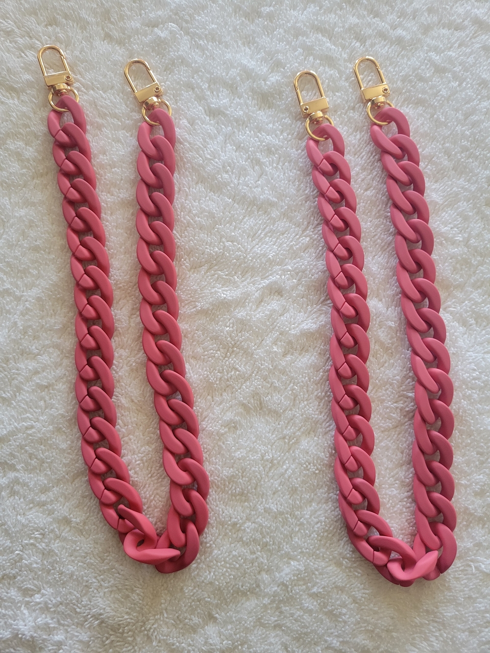 Gold-Clasp Rose Pink Chain Strap for Women
